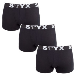 3PACK Bokserki dziecięce Styx sportowe elastyczne czarne (3GJ960)