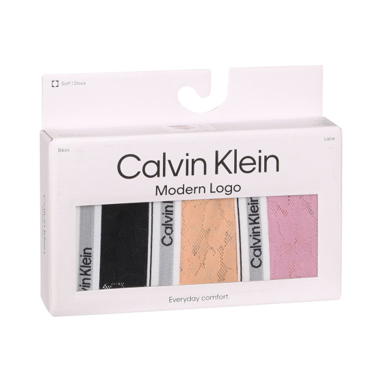 3PACK majtki damskie Calvin Klein ponadwymiarowy wielokolorowe (QD5080E-GP9)