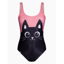 Wesoły damski jednoczęściowy strój kąpielowy Dedoles Czarny kotek (D-W-SCL-S-OPS-C-1209)