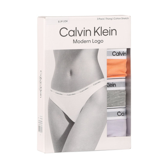 3PACK stringi damskie Calvin Klein wielokolorowe (QD5209E-NPA)