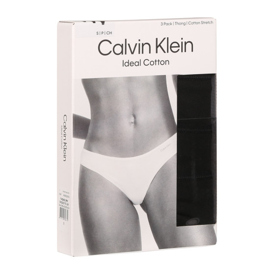 3PACK stringi damskie Calvin Klein czarny (QD5217E-UB1)