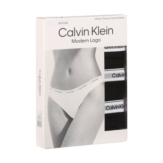3PACK stringi damskie Calvin Klein czarny (QD5209E-UB1)
