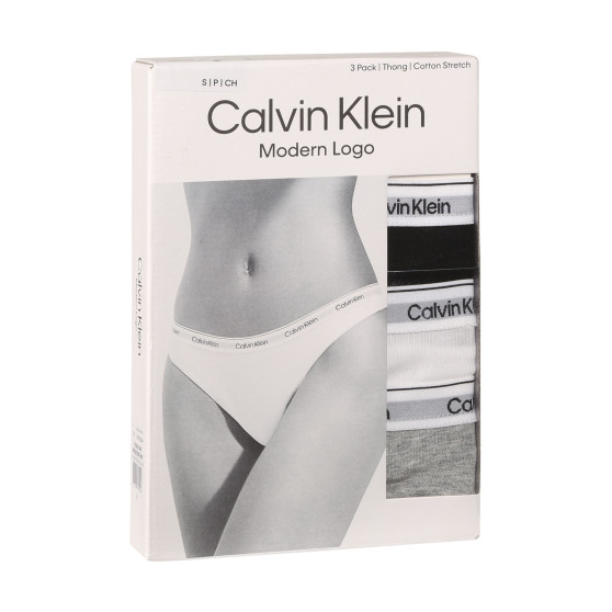 3PACK stringi damskie Calvin Klein wielokolorowe (QD5209E-MPI)