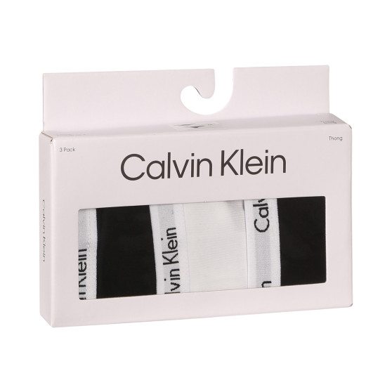 3PACK stringi damskie Calvin Klein wielokolorowe (QD3587E-WZB)
