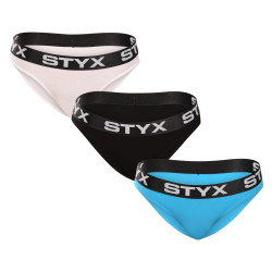 3PACK majtki damskie Styx sportowe elastyczne wielokolorowe (3IK96019)