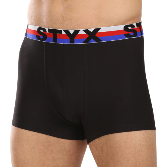 3PACK bokserki męskie Styx sportowe elastyczne czarne trójkolorowe (3G1960)