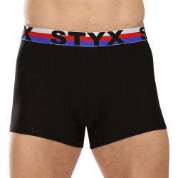 Bokserki męskie Styx sportowe elastyczne czarne trójkolorowe (G1960)