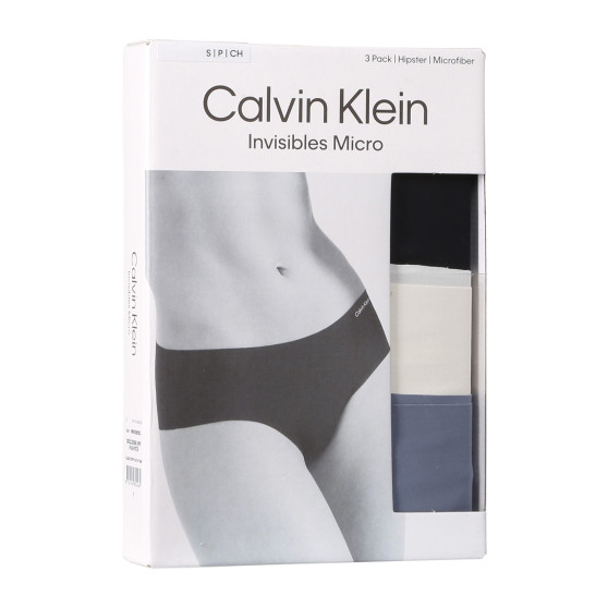 3PACK majtki damskie Calvin Klein bezszwowe wielokolorowe (QD3559E-NP0)