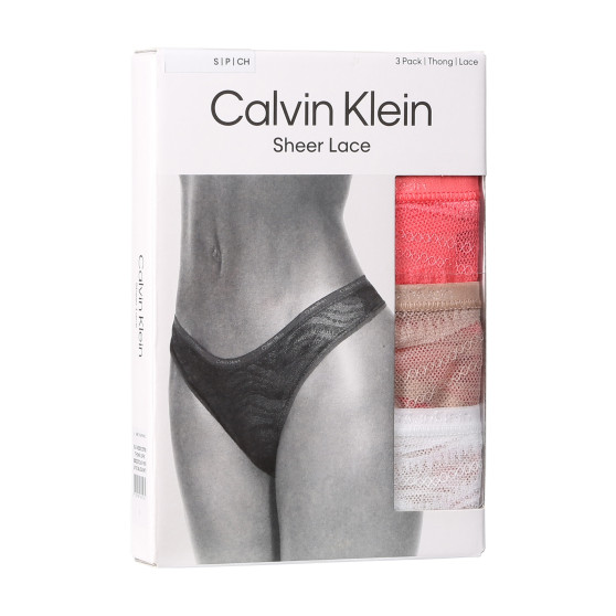 3PACK stringi damskie Calvin Klein wielokolorowe (QD5216E-NOX)