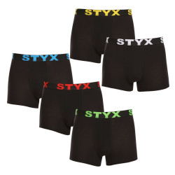 5PACK bokserki męskie Styx sportowe elastyczne czarne (5G9601)