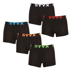 5PACK bokserki męskie Styx sportowe elastyczne czarne (5G9602)