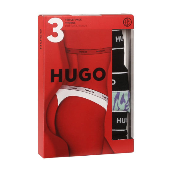 3PACK stringi damskie HUGO wielokolorowe (50480150 981)