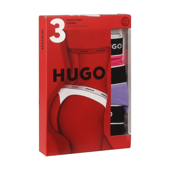 3PACK stringi damskie HUGO wielokolorowe (50480150 962)