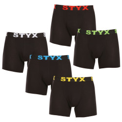 5PACK bokserki męskie Styx długie sportowe elastyczne czarne (5U9601)