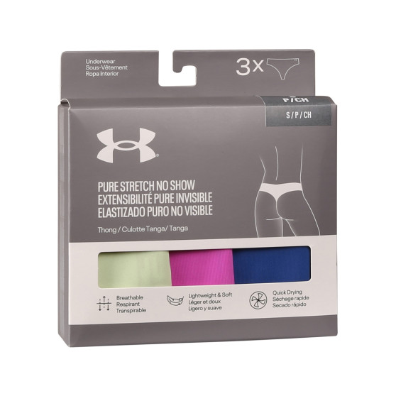 3PACK stringi damskie Under Armour wielokolorowe (1383893 383)