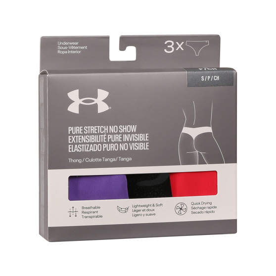 3PACK stringi damskie Under Armour wielokolorowe (1383894 001)