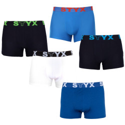 5PACK bokserki męskie Styx sportowe elastyczne ponadwymiarowy czarne (5R960)