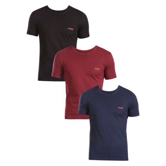 3PACK t-shirt męski HUGO wielokolorowy (50480088 966)